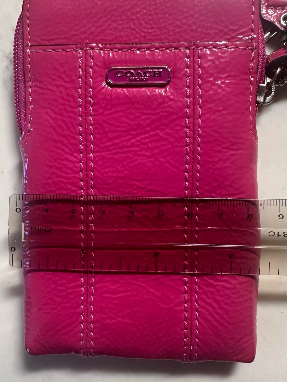Coach Patent Leather Wristlet in Vibrant Magenta - Picture 11 of 11